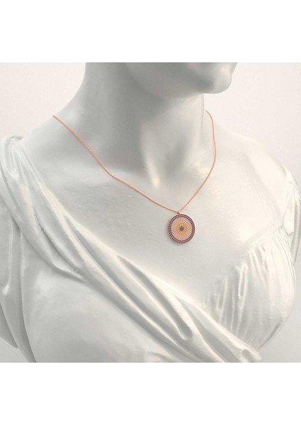 Nazar Boncuğu Rose Gümüş Kolye modelleri