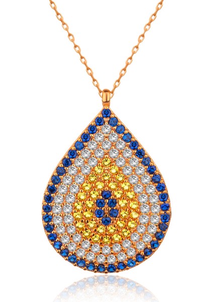 Damla Nazar Rose Gümüş Kolye