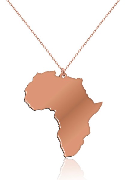 Sade Afrika Kıtası Rose Gümüş Kolye