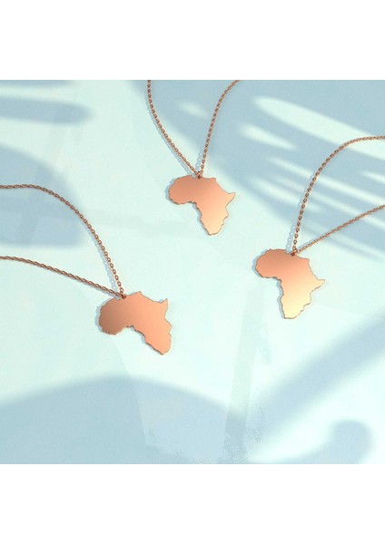Sade Afrika Kıtası Rose Gümüş Kolye fiyatları