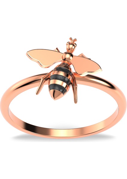 Mineli Arı Rose Gümüş Yüzük fiyatları