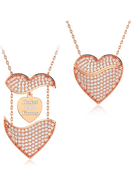 Kalbimdeki Sır Isimli Rose Gümüş Kolye