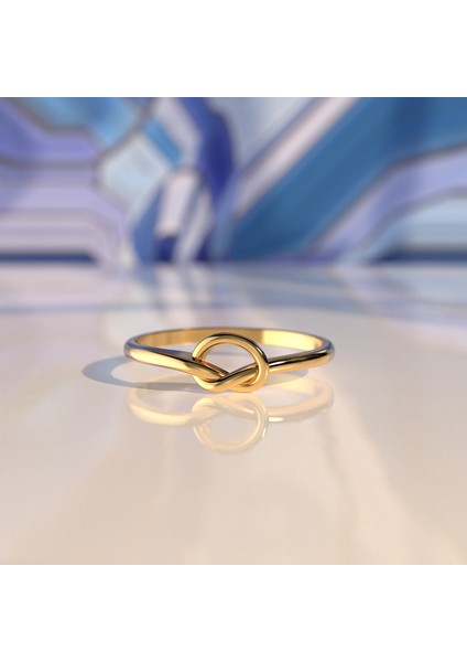 Minimalist Kördüğüm Altın Kaplama Gümüş Yüzük modelleri