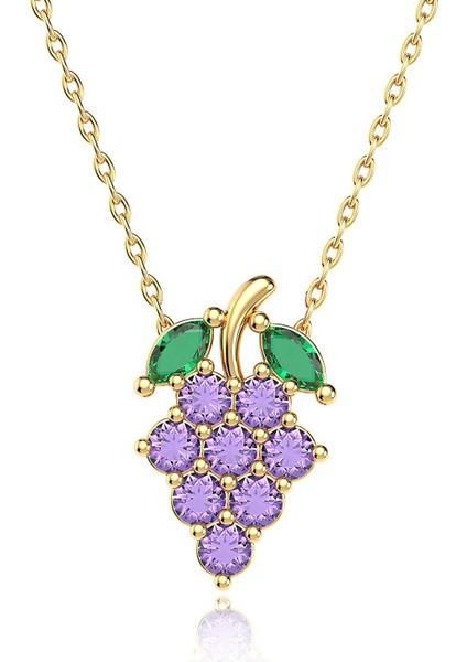 Üzüm Salkımı Altın Kaplama Gümüş Kolye