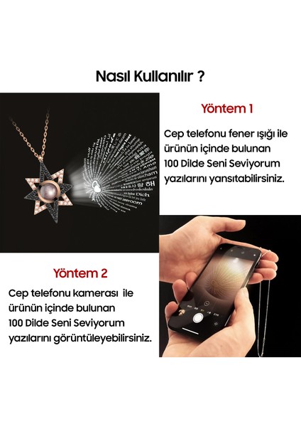 Lale Bahçesi 100 Dilde Seni Seviyorum Altın Kaplama Gümüş Kolye