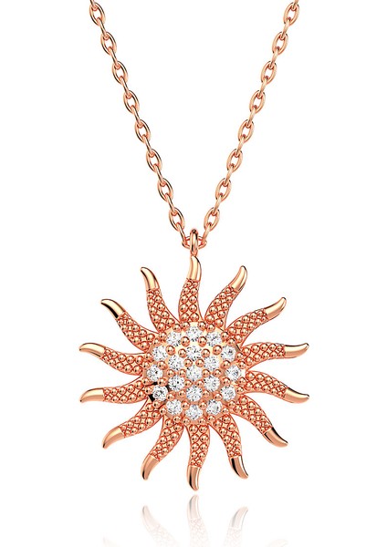 Zarif Güneş Rose Gümüş Kolye