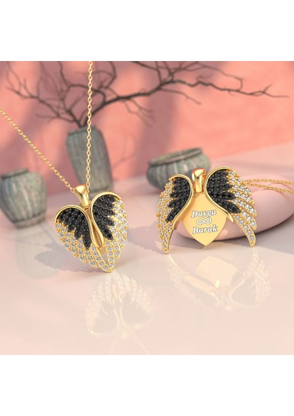 Aşkın Kanatları Isimli Altın Kaplama Gümüş Kolye fiyatları