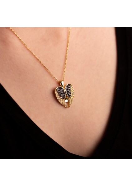 Aşkın Kanatları Isimli Altın Kaplama Gümüş Kolye modelleri