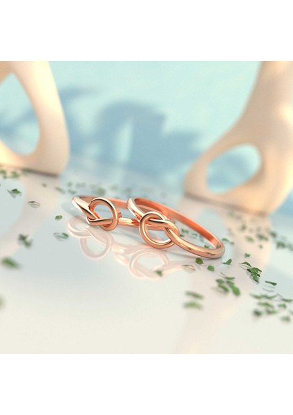 Minimalist Kördüğüm Rose Gümüş Yüzük modelleri