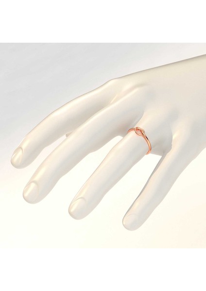 Minimalist Kördüğüm Rose Gümüş Yüzük fırsatları