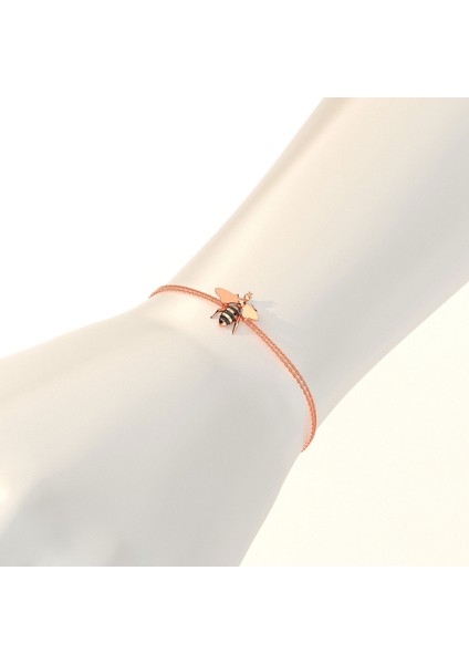 Mineli Arı Rose Gümüş Bileklik modelleri