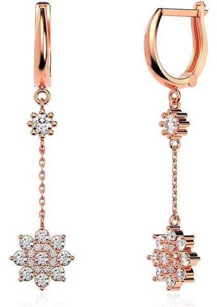 Çiçek Tohumu Rose Gümüş Küpe