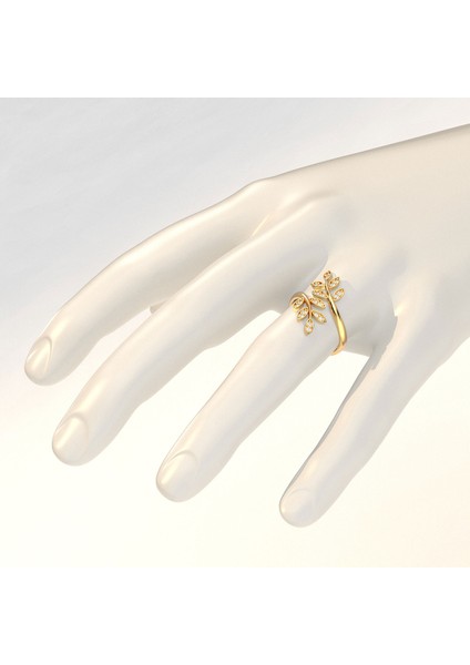 Ikili Sarmaşık Ayarlanabilir Altın Kaplama Gümüş Yüzük fırsatları