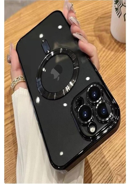 iPhone 13 Pro Kılıf Magsafe Köşeleri Renkli Lüx Şeffaf Kamera Lens Korumalı
