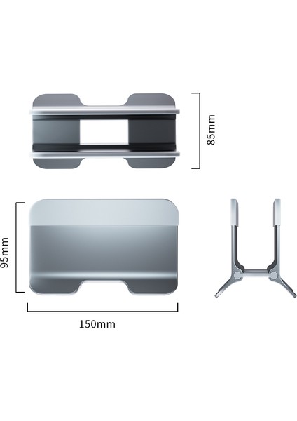 Alüminyum Notebook Macbook Dikey Masaüstü Standı Gri