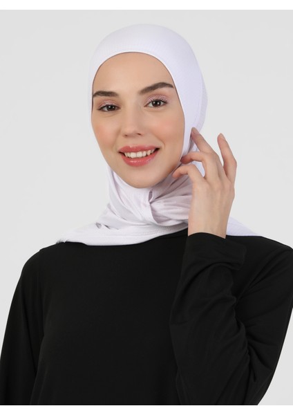 Hijab Spor Bone - Beyaz - Ecardin