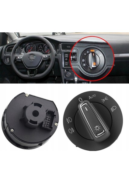 Polo-Golf7-Leon-Ateca-Ibiza Far Anahtarı Krom 2012-5G0941461AF fiyatları