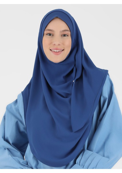 Mikro Krep Türban Şal - Indigo Mavi - Ecardin