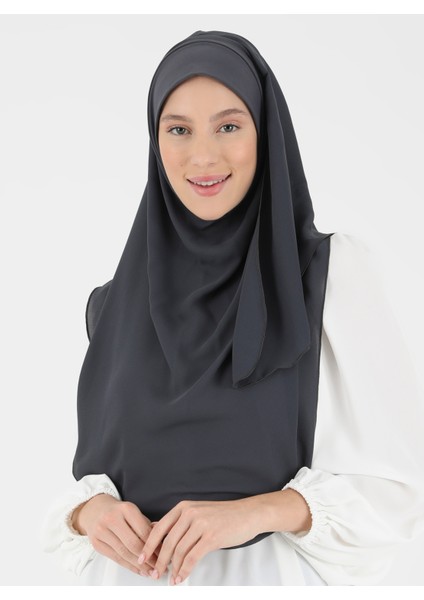 Mikro Krep Türban Şal - Antrasit - Ecardin fiyatları