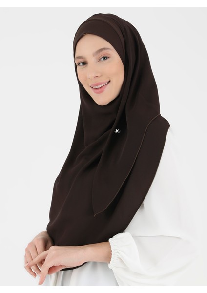 Mikro Krep Türban Şal - Açık Kahve - Ecardin