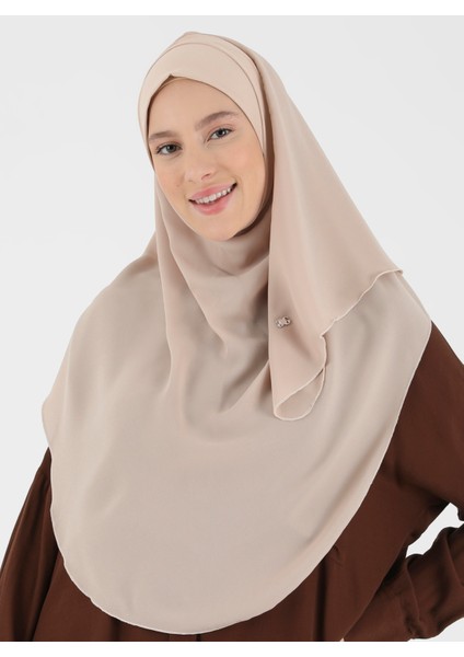 Mikro Krep Türban Şal - Açık Vizon - Ecardin