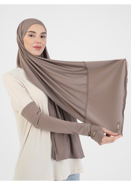 Pro Scarfs Sport 2`li Şal Kolluk Set - Koyu Vizon - Ecardin