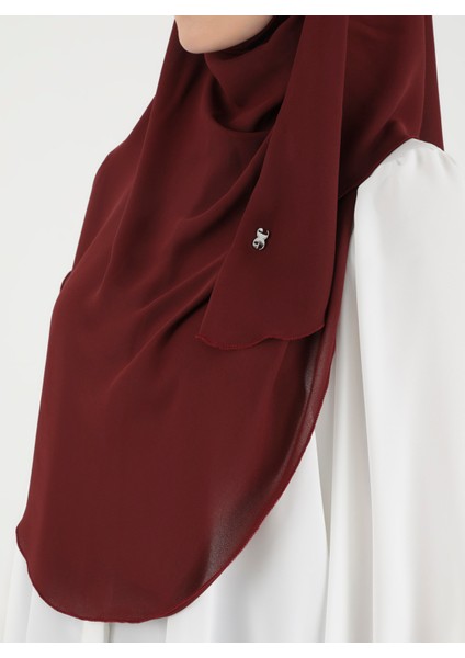 Mikro Krep Türban Şal - Bordo - Ecardin fırsatları