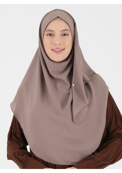 Mikro Krep Türban Şal - Koyu Vizon - Ecardin fiyatları