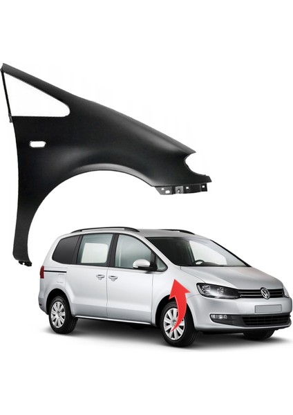 Vw Sharan Sağ Ön Çamurluk 2001 Sonrası 7M3821106K