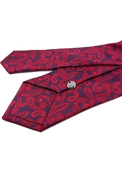 Kırmızı Şal Desen Mendilli Klasik Kravat KK11405 modelleri