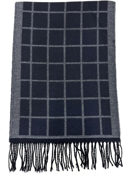 Siyah - Gri Ekose Desen Erkek Kaşkol K407 fiyatları