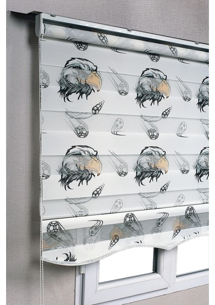 Etekli Beşiktaş Taraftar Kartal Desenli Genç Odası Zebra Stor Güneşlik Perdeler fiyatları