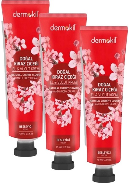 Doğal Kiraz Çiçeği Krem 75 ml 3 Adet