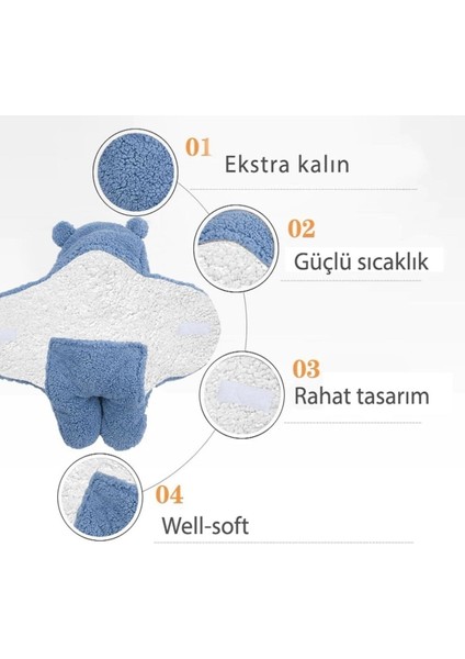 Bebek Dış Kundak Welsoft Battaniye Uyku Tulumu Ayaklı Model