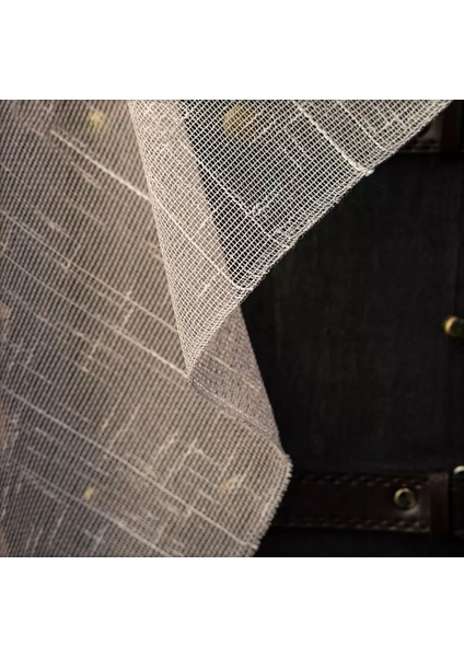 Taç Azelya Keten 1/2 Seyrek Pile Tül Perde Tek Kanat - Krem 340 x 260 cm modelleri