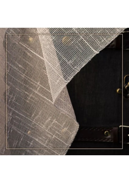 Taç Azelya Keten 1/2,5 Normal Pile Tül Perde Tek Kanat - Krem 340 x 260 cm