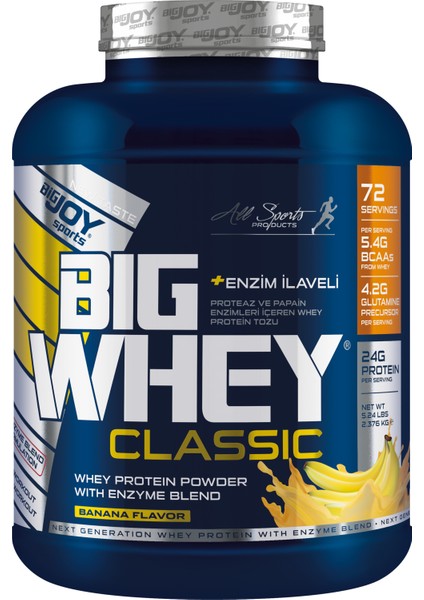 Bigjoy Sports  Big whey Classic Whey Protein Tozu  Muz Aroma 2376 g