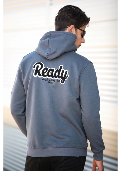 Ready Nakışlı Sweatshirt Regular Fit-Füme