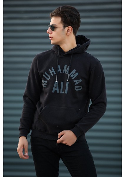 Muhammadali Baskılı Sweatshirt Regular Fit-Siyah