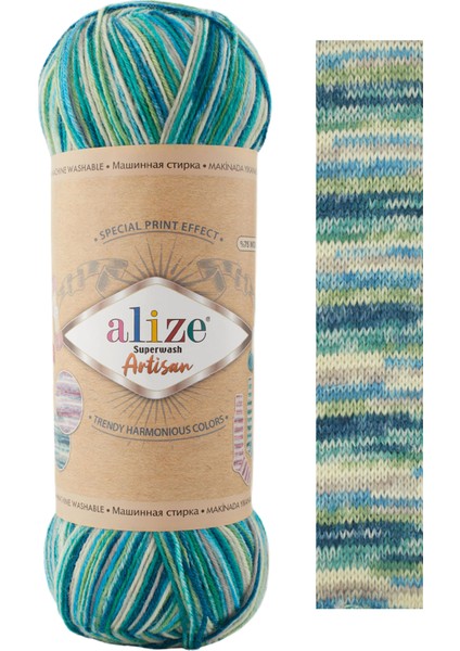 Superwash Artisan %75 Yünlü El Örgü Ipi Renk KODU:9001