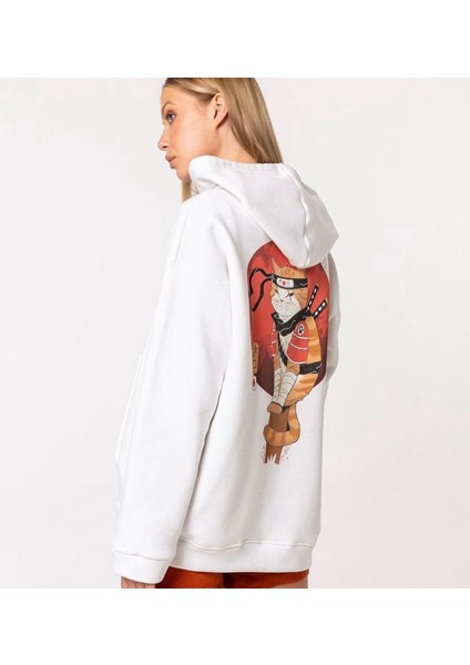 Kadın Kedi Desenli Standart Sweatshirt
