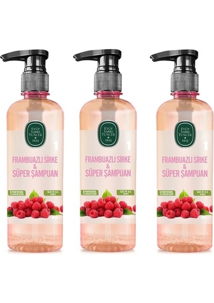 Frambuazlı Sirke & Süper Şampuan 500 ml 3 Adet