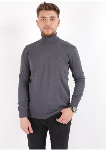 3604 Erkek Basıc Tam Balıkçı Yaka Kazak