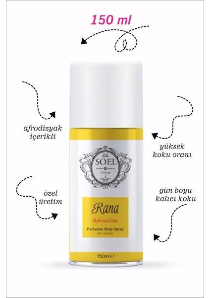 Kadın Deodorant Sprey Parfüm Içerikli Rana 150 ml