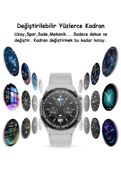 Gt3 Max Akıllı Saat Nfc Özellikli Yuvarlak Çelik Kasa Bay-Bayan Akıllı Saat