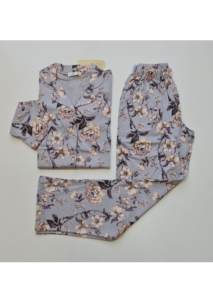 Uzun Kol Mevsimlik Kadın Pijama Takım L