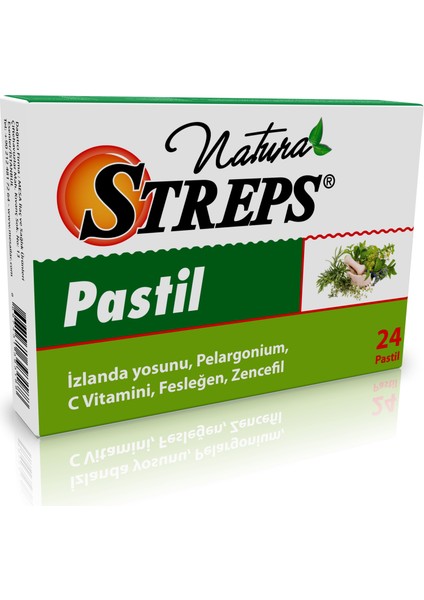 İzlanda Yosunu, Pelargonium, C Vit. Fesleğen, Zencefil 24 Pastil