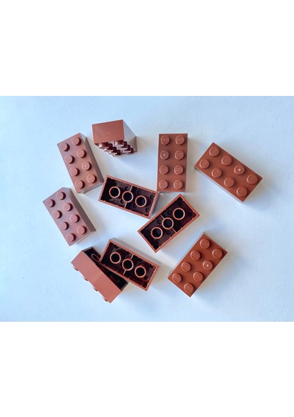 Orijinal Parçalar - Brick 2 x 4 Kahverengi (10 Parça)