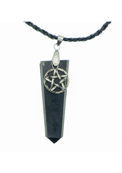Pentagram Sembollü Şungit Kolye