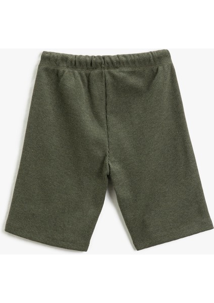 Beli Bağlamalı Basic Şort Dokulu